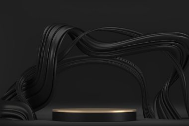 uygun 3D dekorasyon ürünleri için siyah sahne podyumu