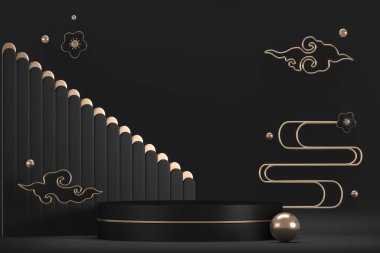 3D dekorasyon için Japon tarzı podyum