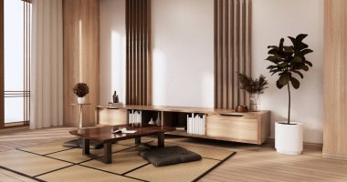 Kabine ahşap tasarımı beyaz oda iç mimari 3D tasarımı