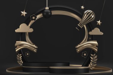 3D dekorasyon için Japon tarzı podyum