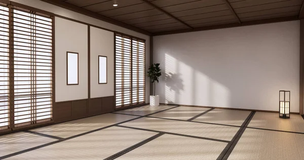 Yoga Interior Design Cleaning Minimalist Room Japan Style Rendering — Stock Photo, Image