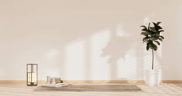 Yoga Interior Design Cleaning Minimalist Room Japan Style Rendering — стоковое фото