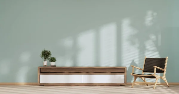 Kabinettet Træ Design Mynte Værelse Interiør Moderne Stil Rendering - Stock-foto