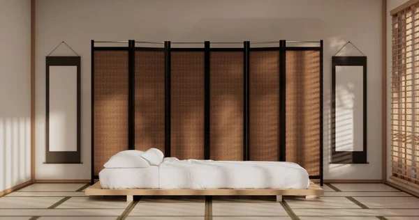 Interior Design Cleaning Minimalist Room Japan Style Rendering — Stok Foto