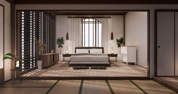 Modern Peaceful Bedroom Japan Style Bedroom Rendering — ストック写真