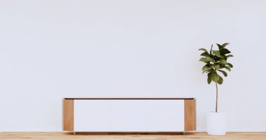 Oturma odasında yeşil nane ve pembe duvar. İki ton renkli tasarım 3D.