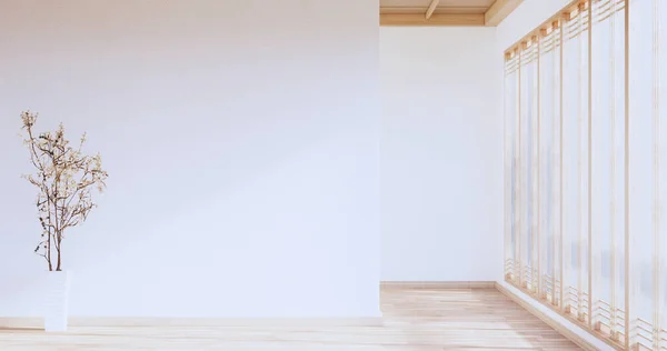 Yoga Interior Design Cleaning Minimalist Room Japan Style Rendering — Fotografia de Stock