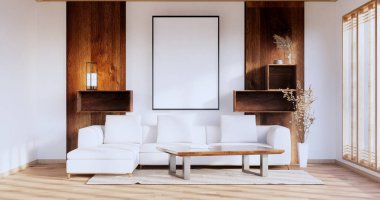 Zen room interior design with decoration japanese style.3D rendering