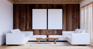 Zen room interior design with decoration japanese style.3D rendering