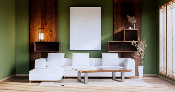 Interior Living Room Modern Minimalist Has Sofa Cabinet Plants Lamp — 스톡 사진