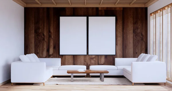 Zen Room Interior Design Decoration Japanese Style Rendering — Stok Foto