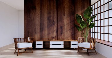 Kabine ahşap tasarımı beyaz oda iç mimari 3D tasarımı