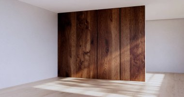 Lüks oda veya otel Japon tarzı dekorasyon Japonya tarzı Büyük yaşam alanı.3d render