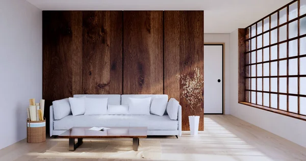 Japonya 'da beyaz kanepe japoncası tropikal desing ve tatami minder 3D döşeme