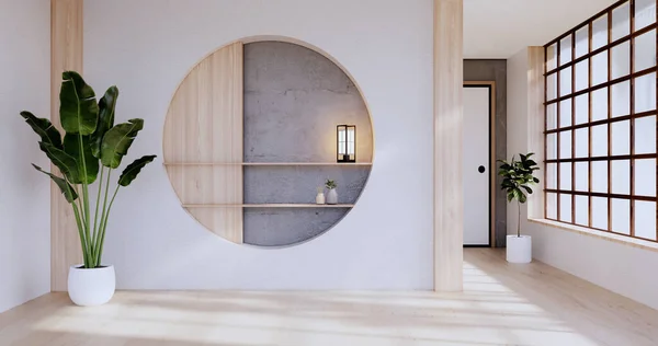 Empty room,Clean japanese minimalist room interior, 3D rendering
