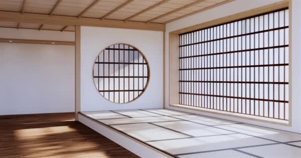 Grand Salon Style Japonais Dans Une Chambre Luxe Une Décoration — Video