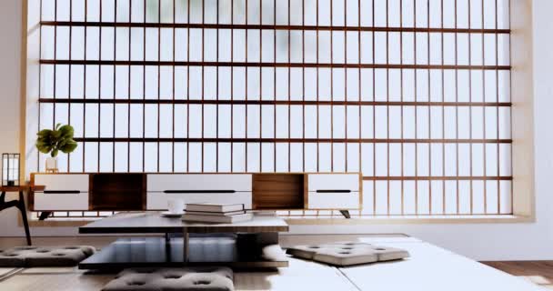 일본식 객실이나 일본식 장식의 렌더링 — 비디오