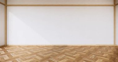 Lüks oda veya otel Japon tarzı dekorasyon Japonya tarzı Büyük yaşam alanı.3d render