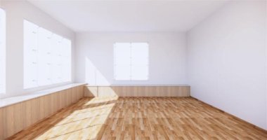 Lüks oda veya otel Japon tarzı dekorasyon Japonya tarzı Büyük yaşam alanı.3d render