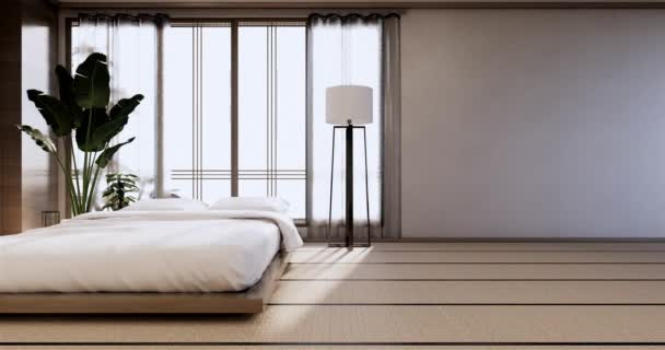 Ιαπωνικό Στυλ Μεγάλο Σαλόνι Πολυτελές Δωμάτιο Ξενοδοχείο Ιαπωνικού Στυλ Διακόσμησης — Αρχείο Βίντεο
