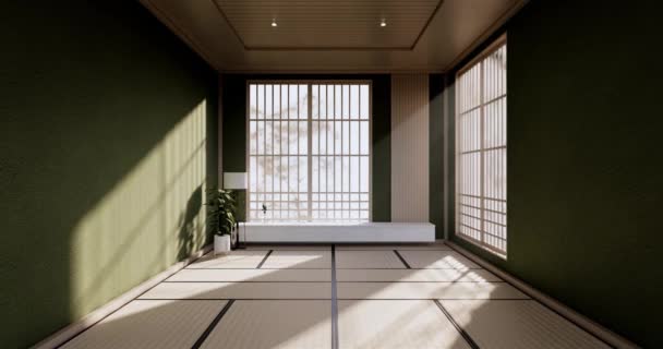 Stil Japonez Zonă Mare Living Cameră Lux Sau Hotel Decorațiuni — Videoclip de stoc