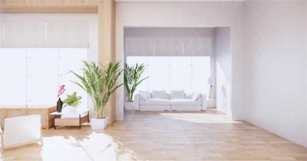 Estilo Japón Gran Sala Estar Habitación Lujo Decoración Estilo Japonés — Vídeos de Stock