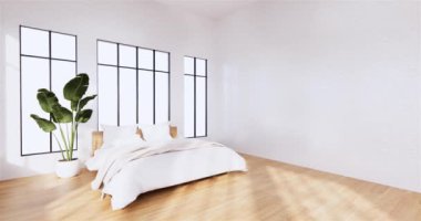 Lüks oda veya otel Japon tarzı dekorasyon Japonya tarzı Büyük yaşam alanı.3d render