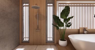 Big living area in luxury room or hotel japanese style decoration.3D rendering