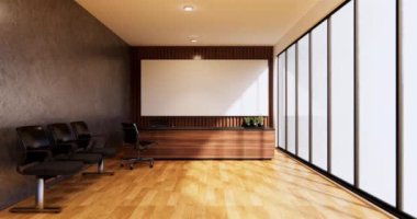 Big living area in luxury room or hotel japanese style decoration.3D rendering