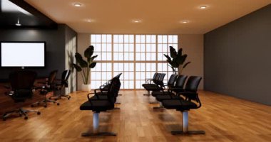 Big living area in luxury room or hotel japanese style decoration.3D rendering