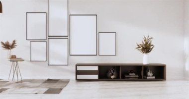 Big living area in luxury room or hotel japanese style decoration.3D rendering
