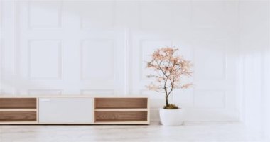 Big living area in luxury room or hotel japanese style decoration.3D rendering