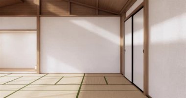 Big living area in luxury room or hotel japanese style decoration.3D rendering