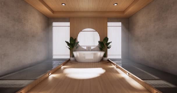 Großer Wohnbereich Japanischen Stil Luxuszimmern Oder Hotels Japanischen Stil — Stockvideo