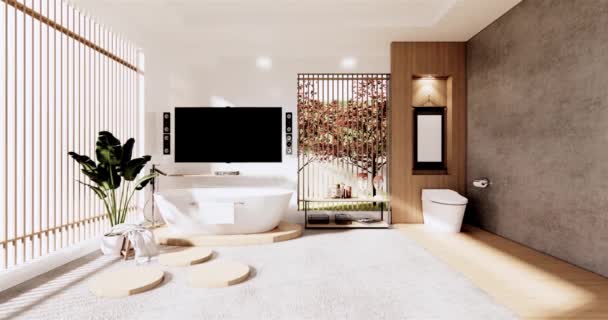 Big Living Area Luxury Room Hotel Japanese Style Decoration Rendering — 비디오