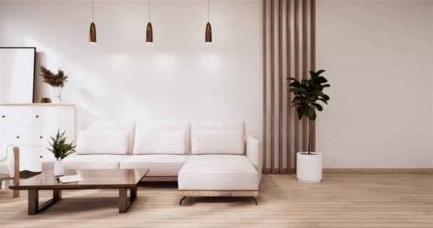 Big Living Area Luxury Room Hotel Japanese Style Decoration Rendering — Stockvideo