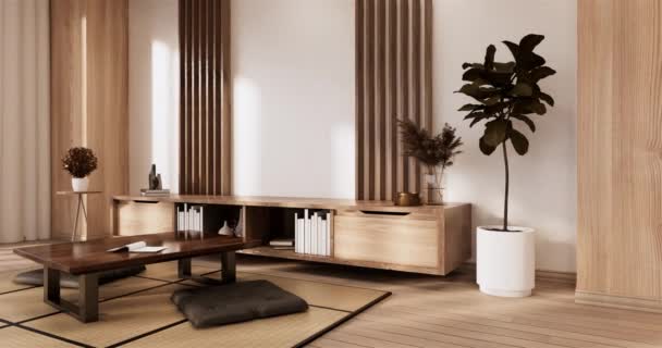 Big Living Area Luxury Room Hotel Japanese Style Decoration Rendering — 图库视频影像