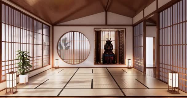 Big Living Area Luxury Room Hotel Japanese Style Decoration Rendering — Wideo stockowe