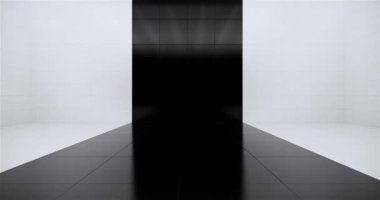 Muji tarzı, boş ahşap oda, Japon odasının içini temizleme, 3 boyutlu tasarım.