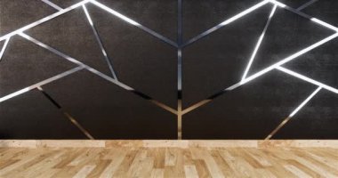 Lüks oda veya otel Japon tarzı dekorasyon Japonya tarzı Büyük yaşam alanı.3d render