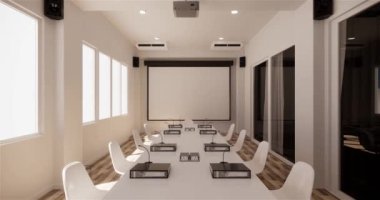 Lüks oda veya otel Japon tarzı dekorasyon Japonya tarzı Büyük yaşam alanı.3d render