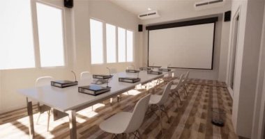 Lüks oda veya otel Japon tarzı dekorasyon Japonya tarzı Büyük yaşam alanı.3d render
