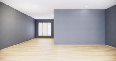 Lüks oda veya otel Japon tarzı dekorasyon Japonya tarzı Büyük yaşam alanı.3d render