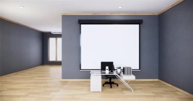 Lüks oda veya otel Japon tarzı dekorasyon Japonya tarzı Büyük yaşam alanı.3d render