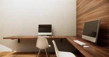 Lüks oda veya otel Japon tarzı dekorasyon Japonya tarzı Büyük yaşam alanı.3d render