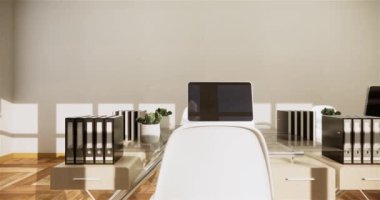 Lüks oda veya otel Japon tarzı dekorasyon Japonya tarzı Büyük yaşam alanı.3d render