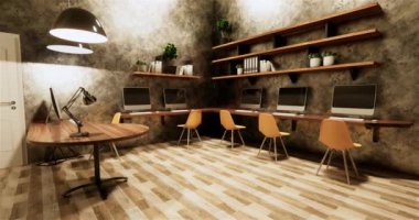Lüks oda veya otel Japon tarzı dekorasyon Japonya tarzı Büyük yaşam alanı.3d render