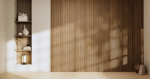 Architektur Und Innenraumkonzept Leerer Raum Und Holzpaneele Wand Hintergrund Illustration — Stockfoto