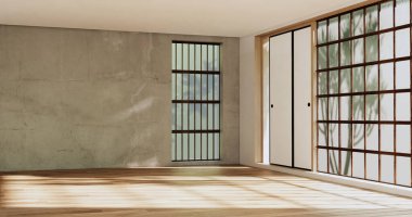 Boş oda beyaz iç dizayn 3D görüntüleme