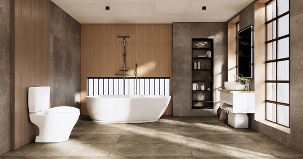 Baño Inodoro Cuarto Baño Japonés Wabi Sabi Style Rendering — Foto de Stock